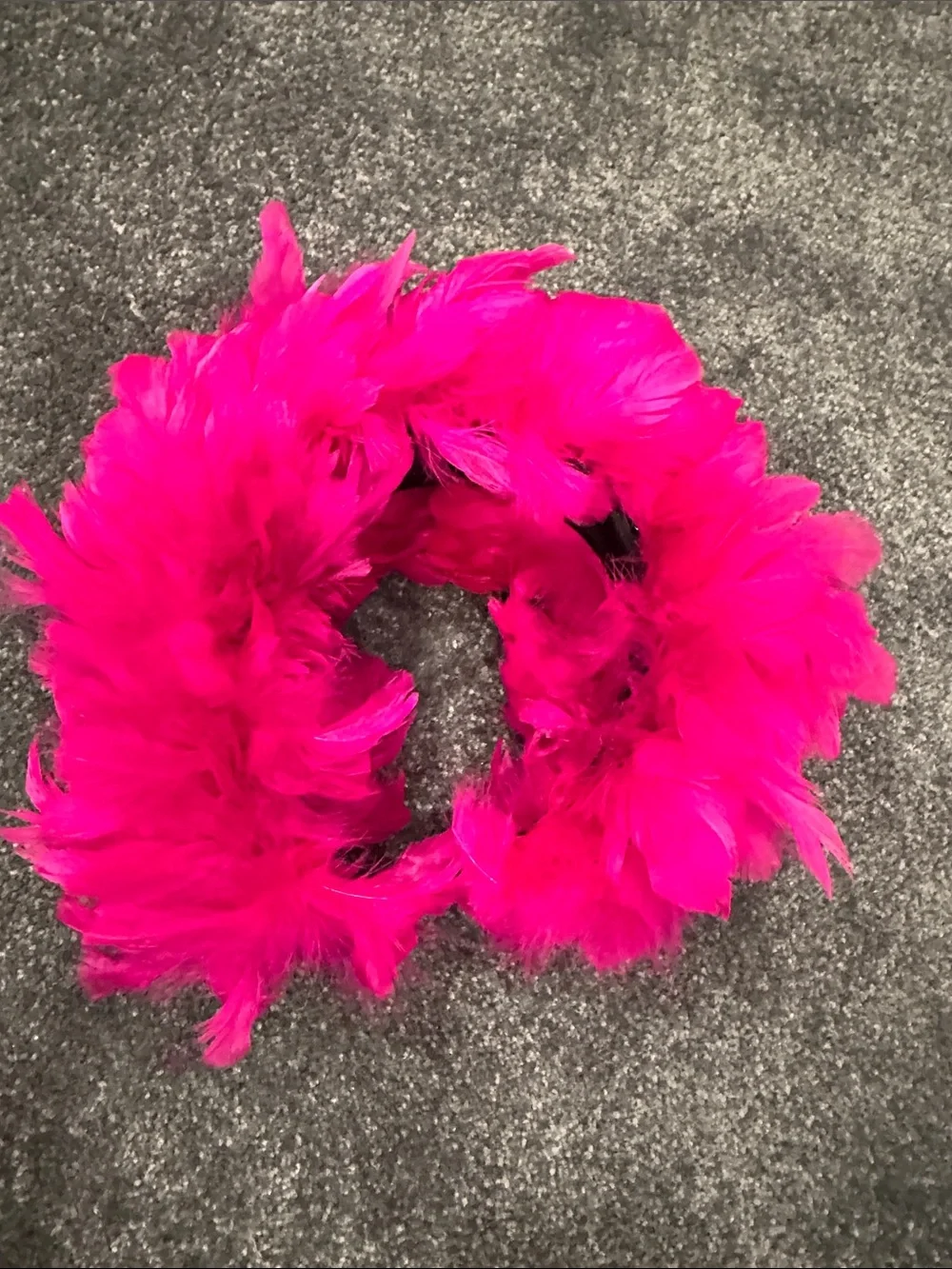 Hot Pink Feather Hair Accessory with Rhinestone Accents Feather Headband Hat